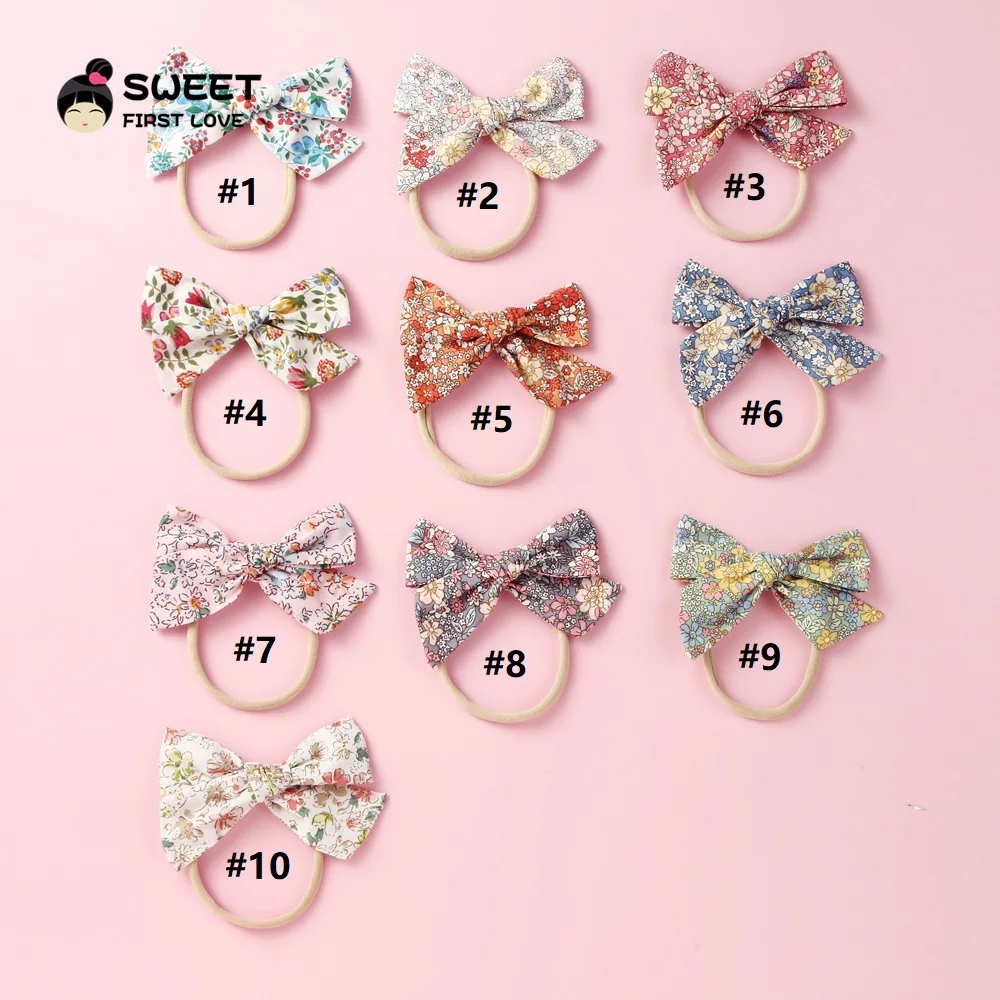 

1pc Cotton Hair Bows For Baby Girls Print Bow Nylon Headbands Newborn Head wraps Elatisc Hair band Hair Accessories Baby Gifts