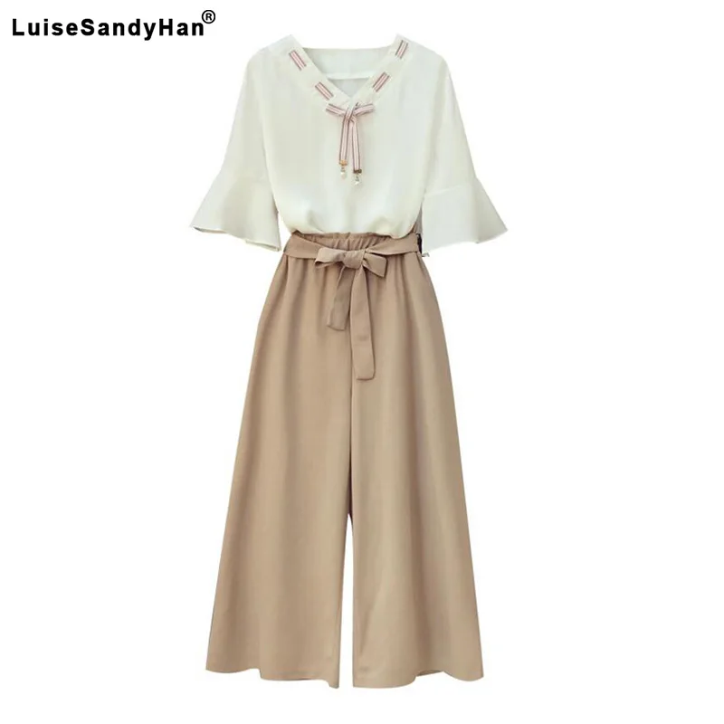 Женский комплект из 2 предметов 2020 женская одежда со штанами пляжная хлопковая