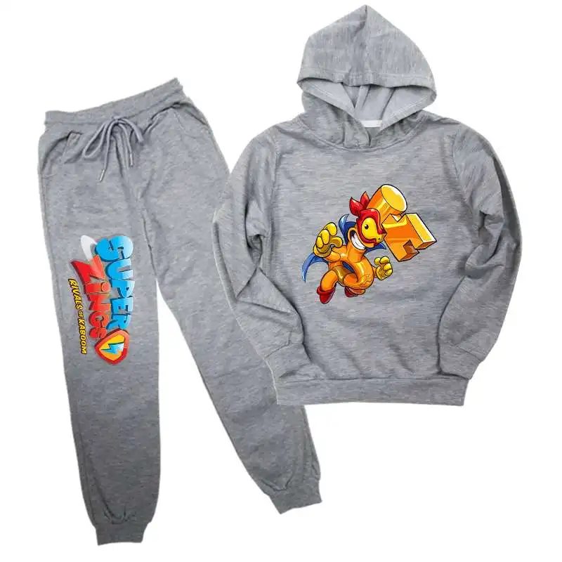 

Boys Girls Printed Superzings Hoodies Graphic Children Super zings Hoodies Suit Long Sleeved Sweatshirt +Casual Sport Pants Set