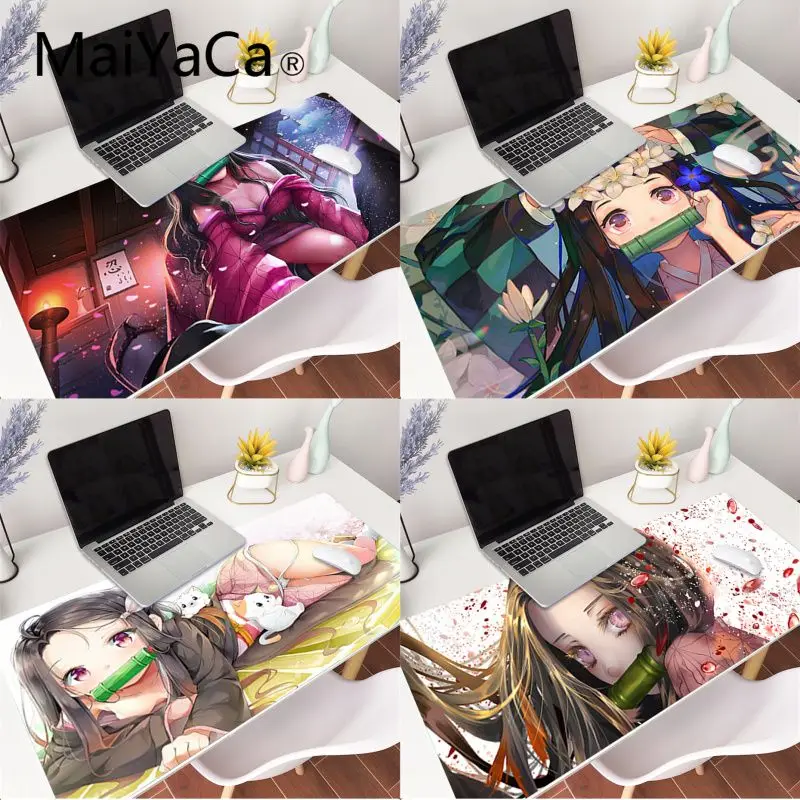 

MaiYaCa Demon Slayer Kimetsu no Yaiba Nezuko Kamado Mousepad Gaming Mouse Pad Large Locking Edge Keyboard Deak Mat for Cs Go LOL