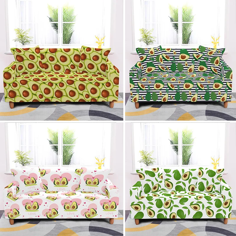 

Avocado Fruit Slipcovers Elastic Couch Sofa Cover for Living Room Tight Wrap All-inclusive Furniture Protector 1/2/3/4 Seat
