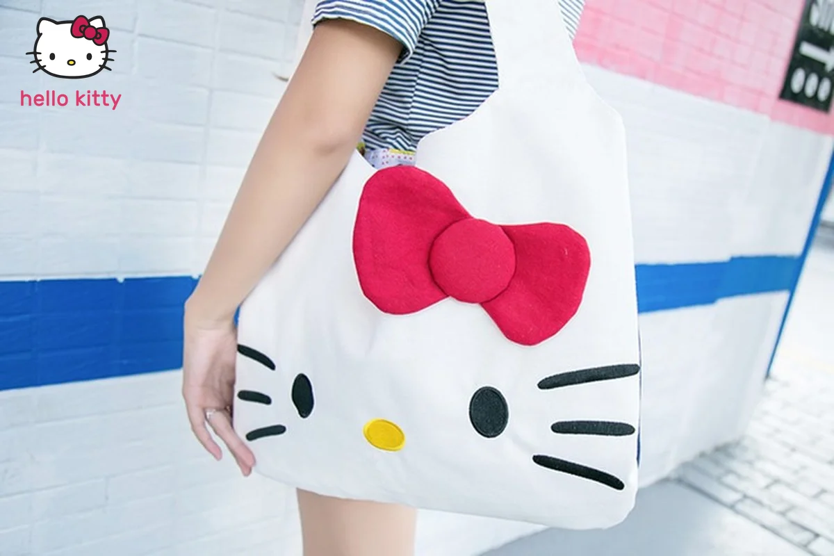 

Сумка через плечо Hello Kitty, милая модная сумка Sanrio с мелодией, мультяшный кошелек и Сумка-тоут через плечо для женщин