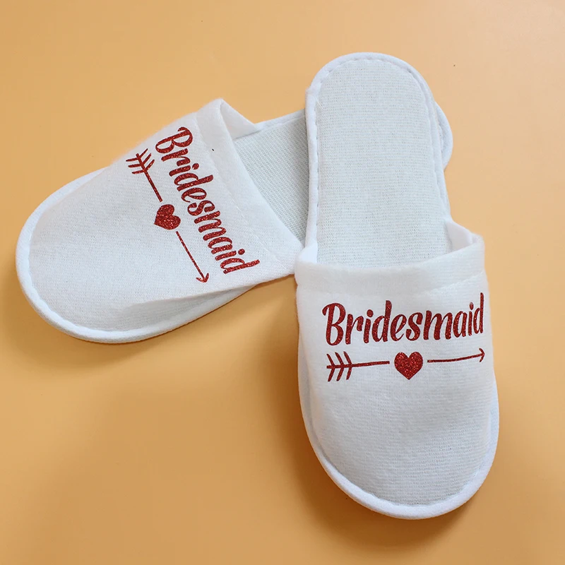 1 пара мягкие тапочки для подружки невесты девичника|Тапочки| |