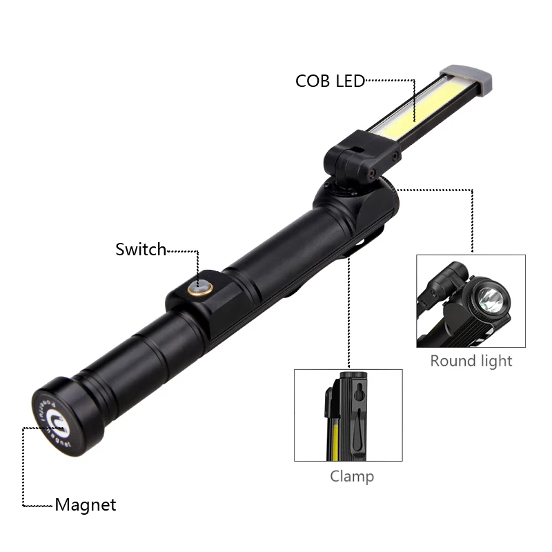 Складной магнитный складной крючок подвесной Карманный светильник вспышка
