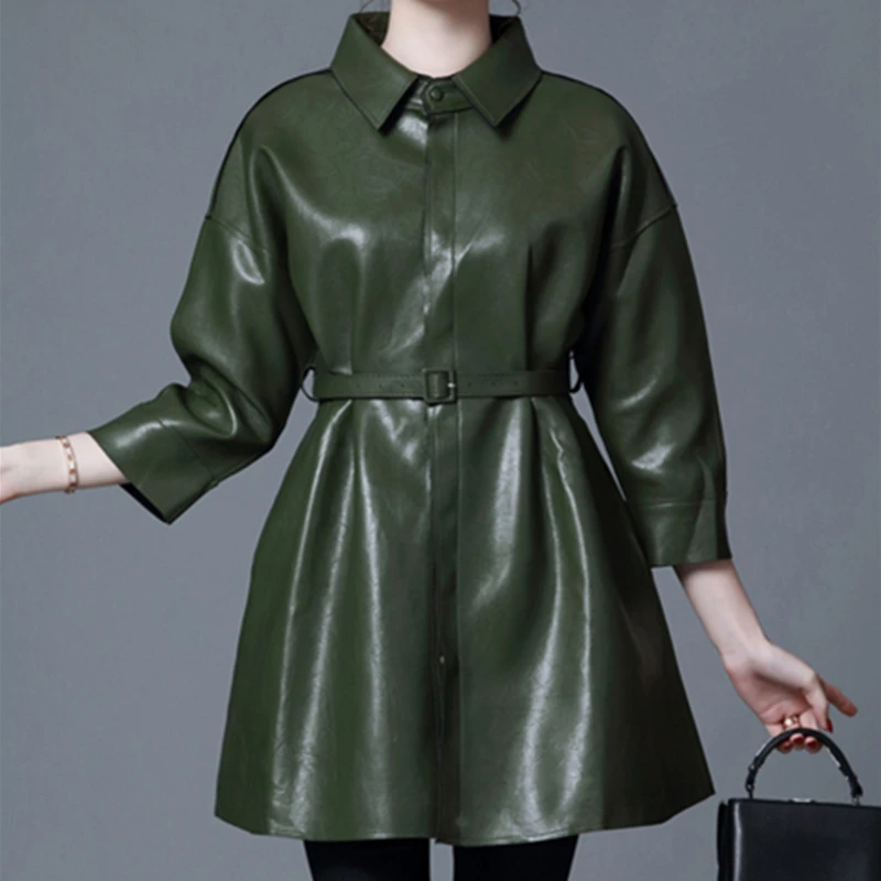 Женская кожаная куртка на осень и весну новинка 2020 женская черная мотоциклетная