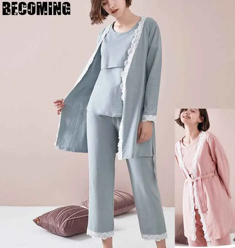 Ночная рубашка для кормящих матерей пижамы грудного вскармливания большие