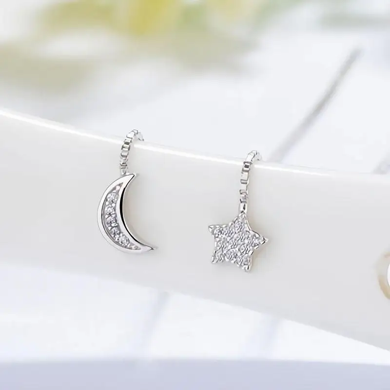 Длинные висячие серьги со звездой и Луной кисточками модные женские свадебные