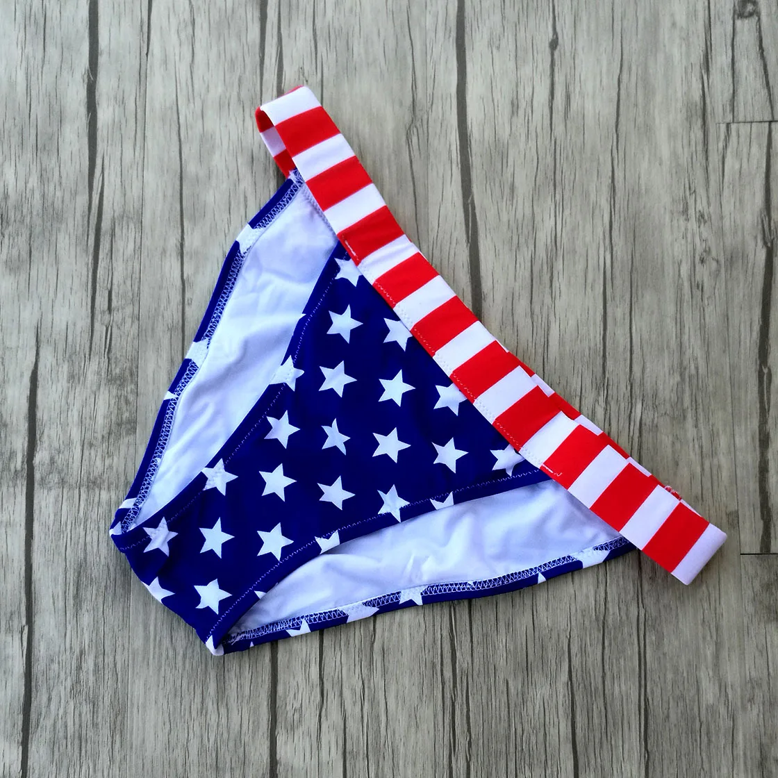 Купальник с флагом женские плавки бикини американские красные полосатые синие
