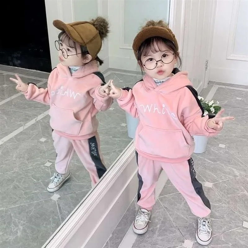 

Toddler Girl Fall Clothes 2020 Warm Winter Jacket&pants 2 Piece Velvet Baby Girls Clothing Set Bears Kids Outfits Costume