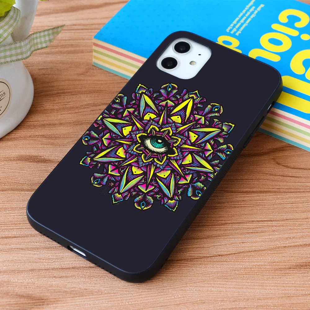 

For iPhone Dharma Wheel Mandala Soft TPU border Apple iPhone Case