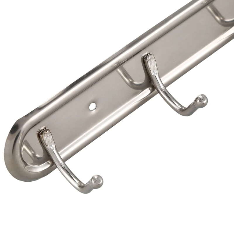 

Household Metal Wall Mounted 6 Hooks Towel Rack Hanger 15" Long