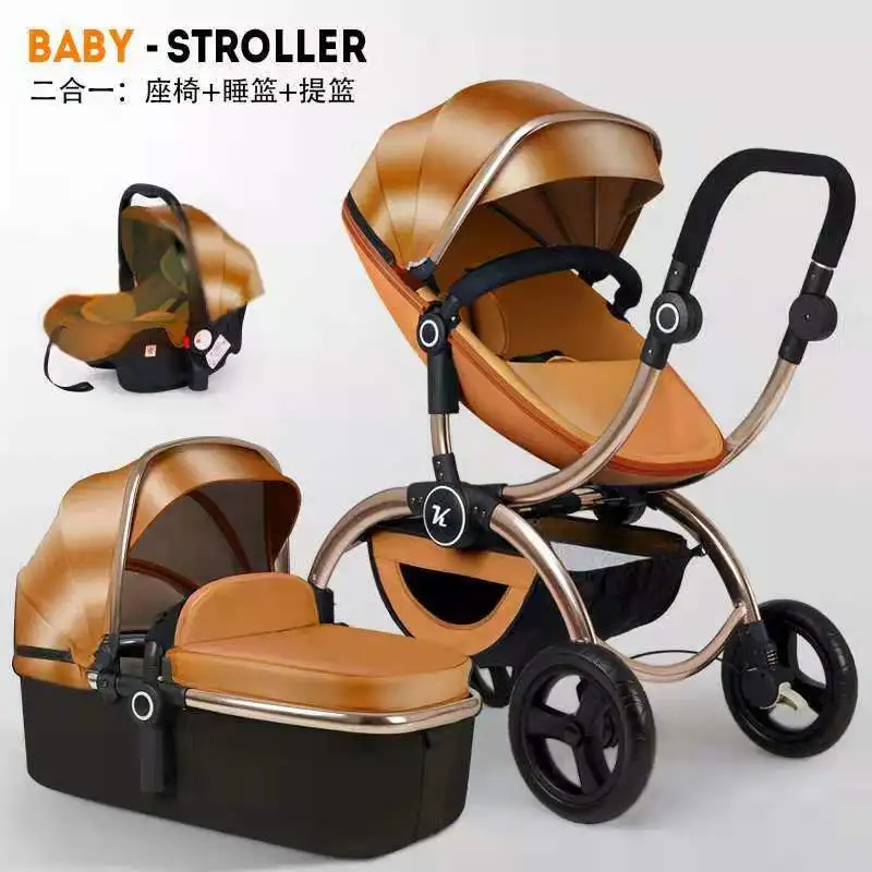 2020 Kuudy новая коляска с высоким ландшафтом двухходовая четырехколесная складная