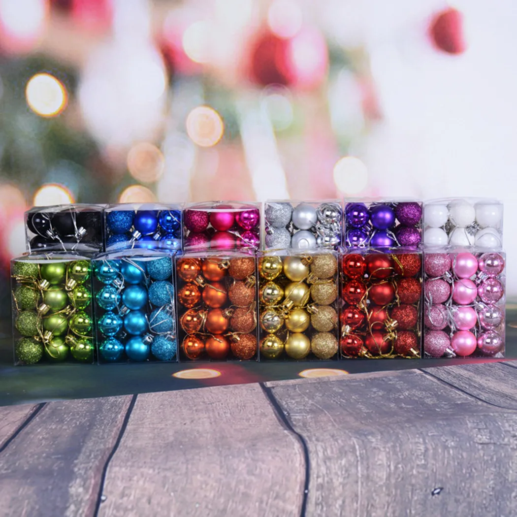 

24pcs 3cm Plastic Christmas Hanging Balls Xmas Tree Decoration Light Balls Party Home Decorations Baubles New Year Gift