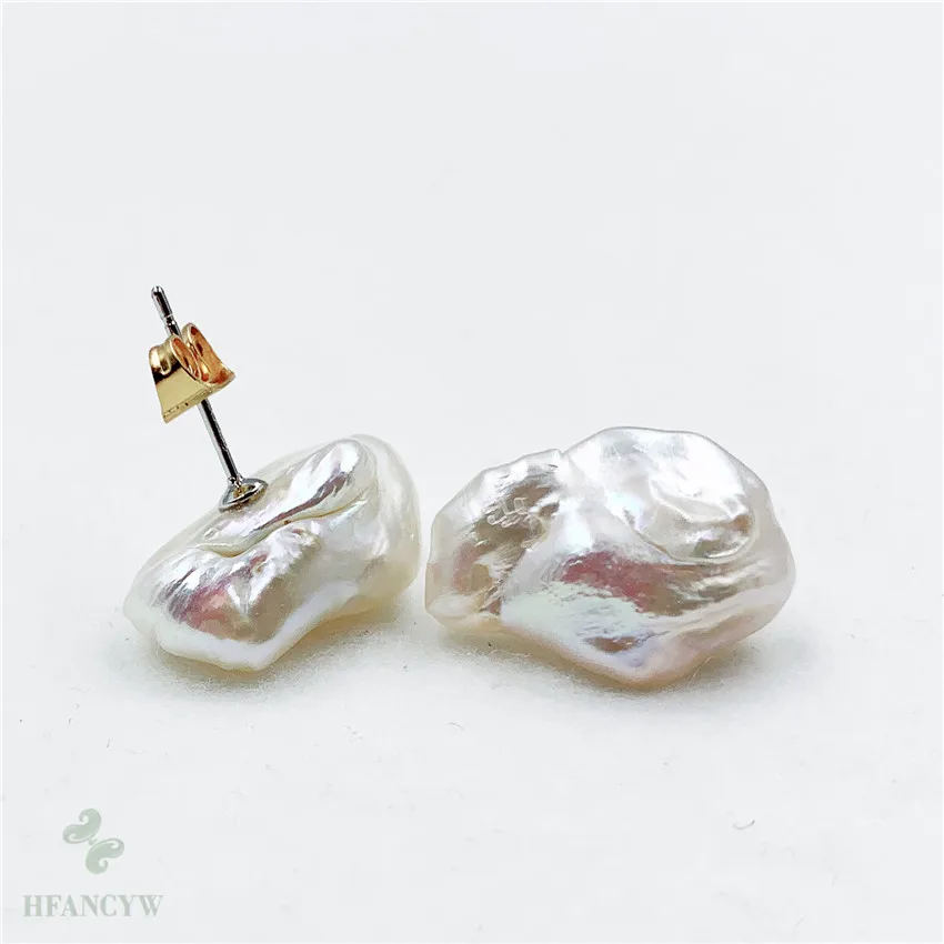 12x21 мм белый жемчуг в стиле барокко серьги-гвоздики Висячие естественный