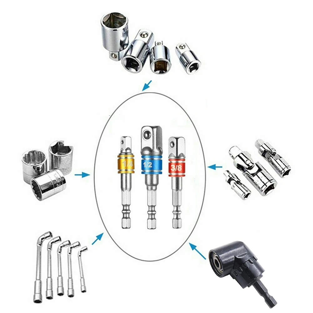

8Pcs Right Angle Right Angle Extension Drill Extension Drill Adapter Impact