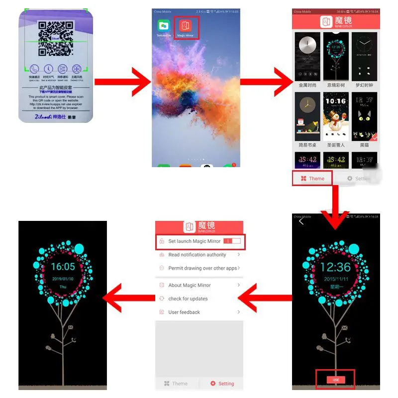Чехол Clear View Smart Mirror для iPhone 8 7 6 6S Plus X XR с подставкой на кожаном флип-крышке для 5 5S SE XS 11 Pro Max.