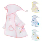 Детский дождевик на молнии с капюшоном, прозрачный непромокаемый плащ-ветровка с милыми животными мультяшный пончо для мальчиков и девочек