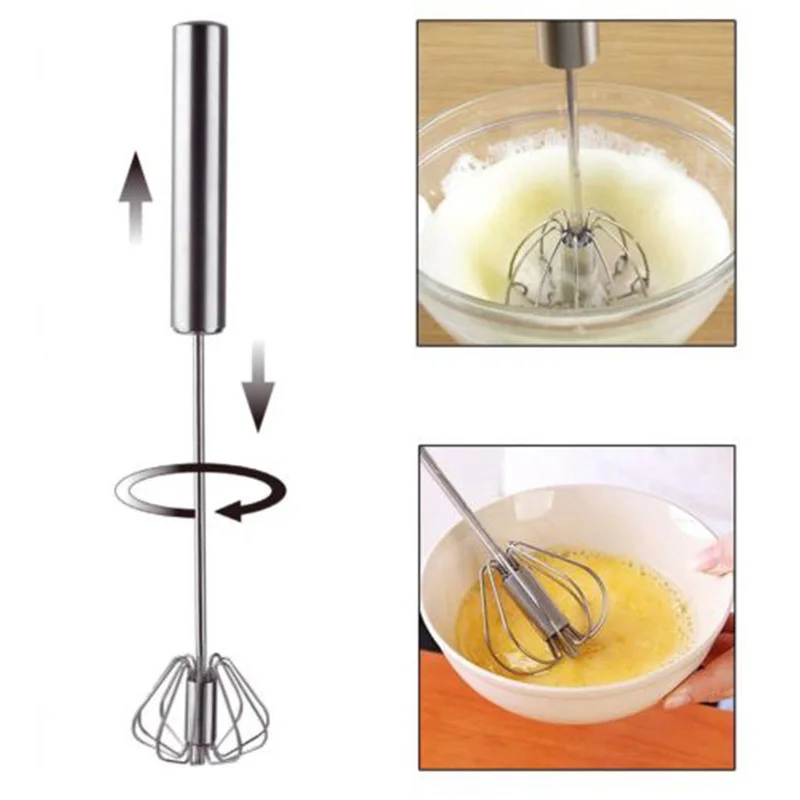 

Semi-automatic Egg Beater 401Stainless Steel Egg Whisk Manual Hand Mixer Self Turning Egg Stirrer Kitchen Accessories Egg Tools