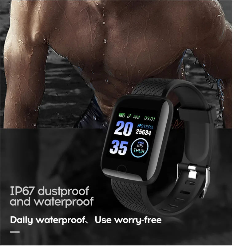 

D13 Smart Wristband Heart Rate Tracker Blood Pressure Watch Waterproof Sports Watches Smart Band 116plus Smartwatch Bracelet 1yw