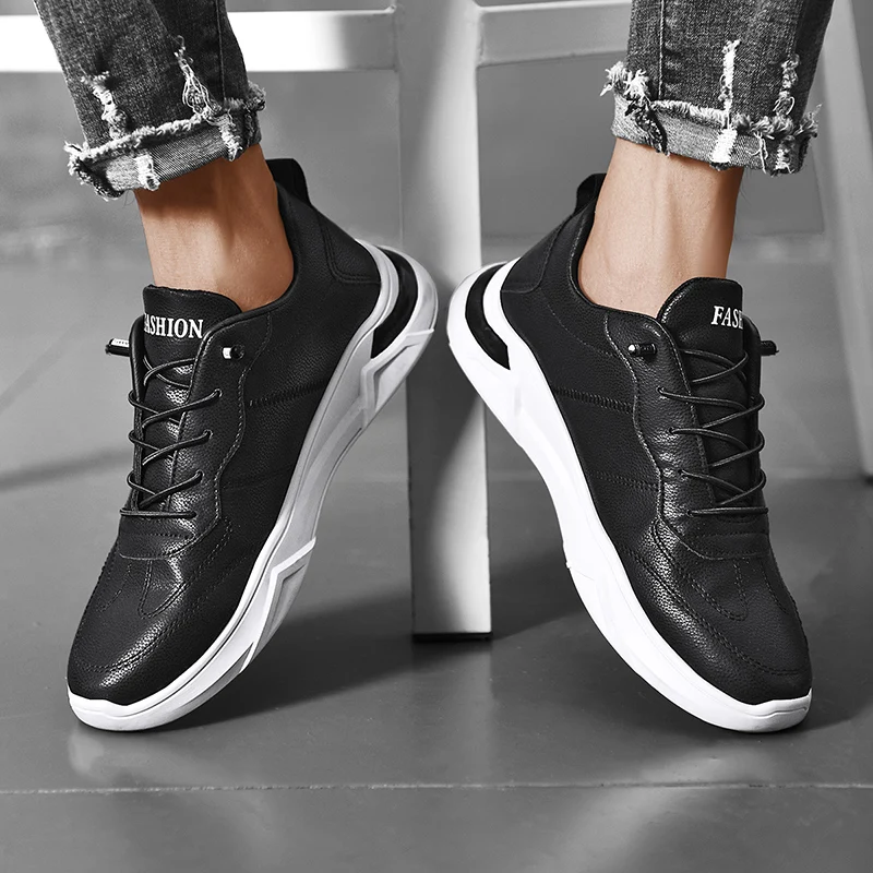 

Spring 2021 Running Sneakers Mens Black White Jogging Men Shoes Pu Leather Athletic Shoes Man Designer Mens Jogging Shoes
