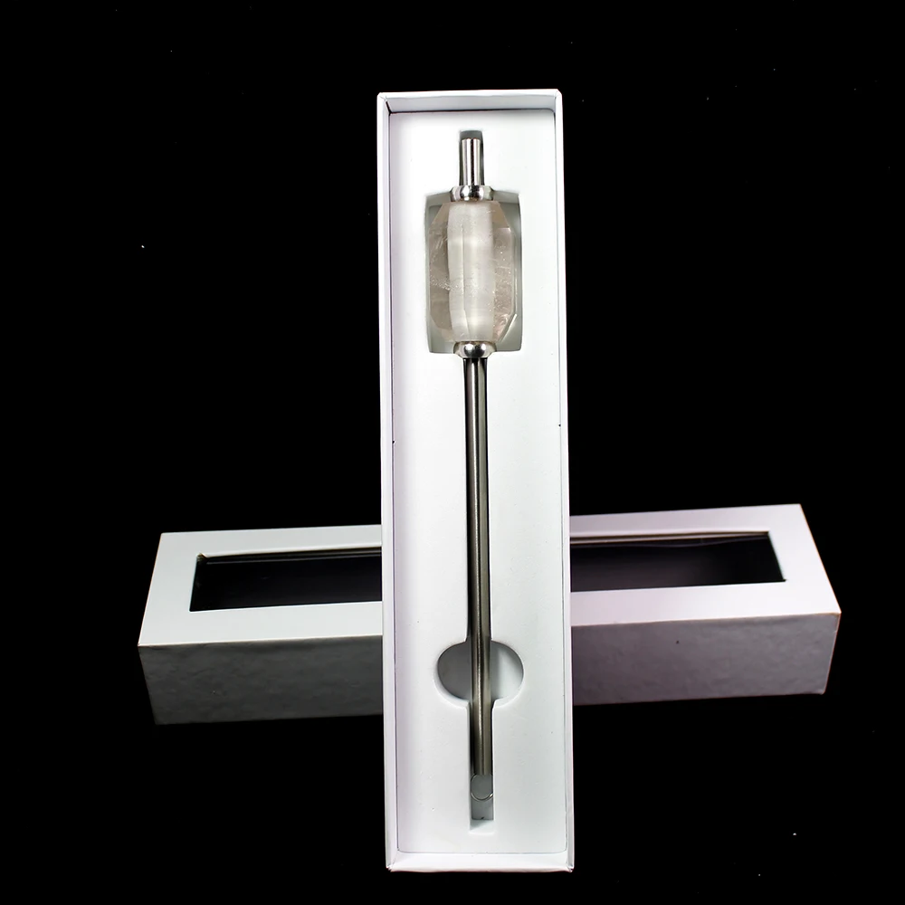 clear quartz Runyangshi 1 шт. Новинка экологичный многоразовый натуральный кристалл Аметист Соломка для напитков из нержавеющей стали розовый кварц с кисточкой - Цвет: clear quartz