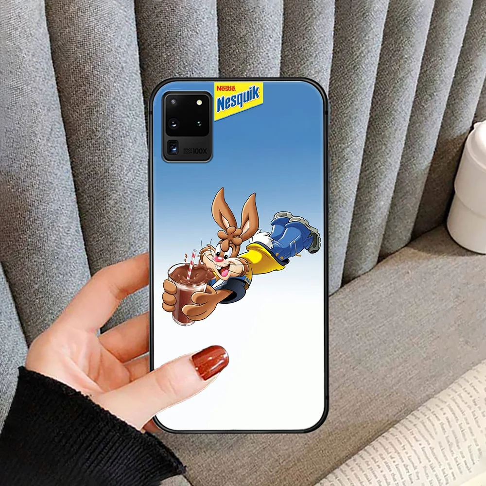 

Nesquik Phone Case Cover For For SamSung Galaxy S Note 7 8 9 10 20 Uitra Plus E Lite Black black Coque Painting Funda Luxury
