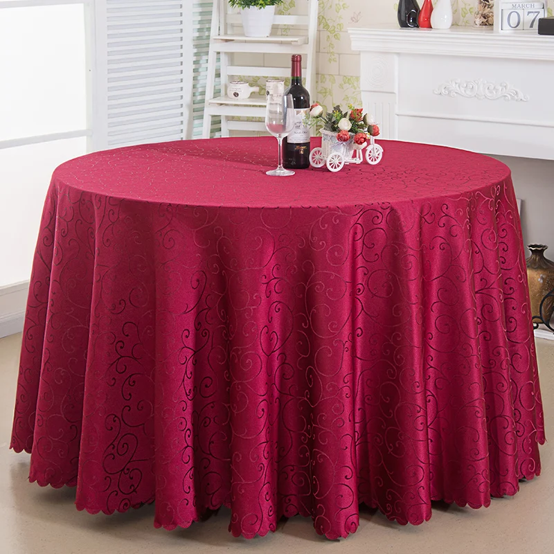 Свадебная вечеринка жаккардовая Полиэфирная Ткань Твердая круглая скатерть для