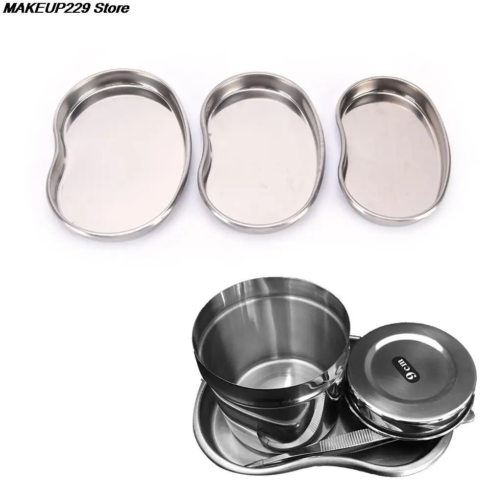 1Pc Tattoo Tray Stainless Steel Surgical Medical Dental Instruments Bending Disinfection Plate For Eyebrow Lip S/M/L | Красота и