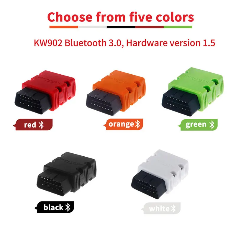 Vehemo OBD2 сканер KW902 ELM327 V1.5 Bluetooth Автосканер PIC18f25k80 Мини ELM 327 OBDII считыватель кодов для