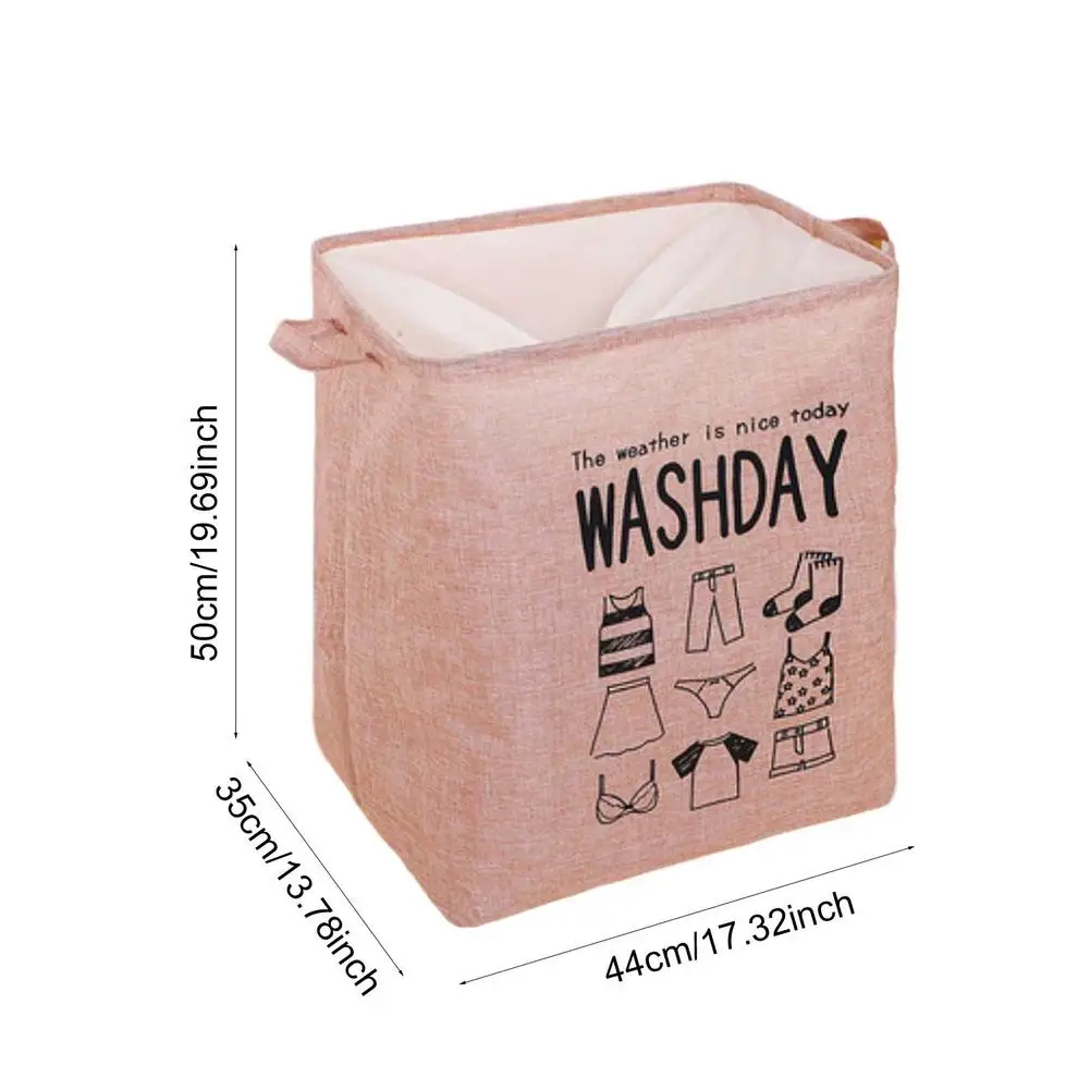 

New Collapsible Laundry Basket Square Pattern Storage Basket Large Waterproof Linen Cloth Home Toy Clothes Storage Organizer