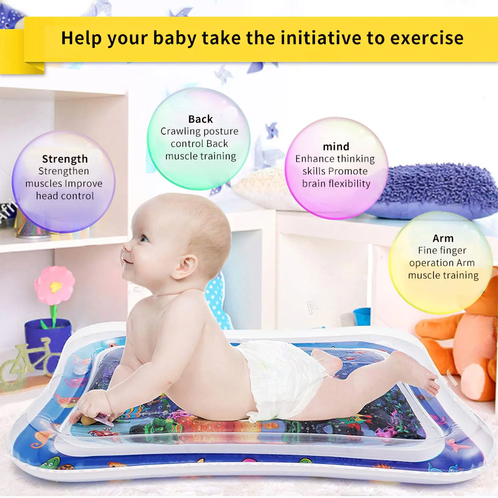 

Baby Kids Water Play Mat Summer Leak Proof Water Mat For Baby Safety Cushion Ice Mat with Octopus Pattern Playmat Toddler Toys