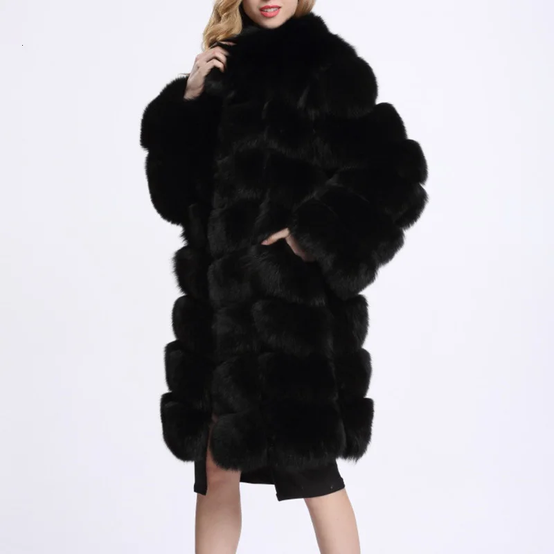 Женская длинная шуба из искусственного меха зимняя в Корейском стиле белого