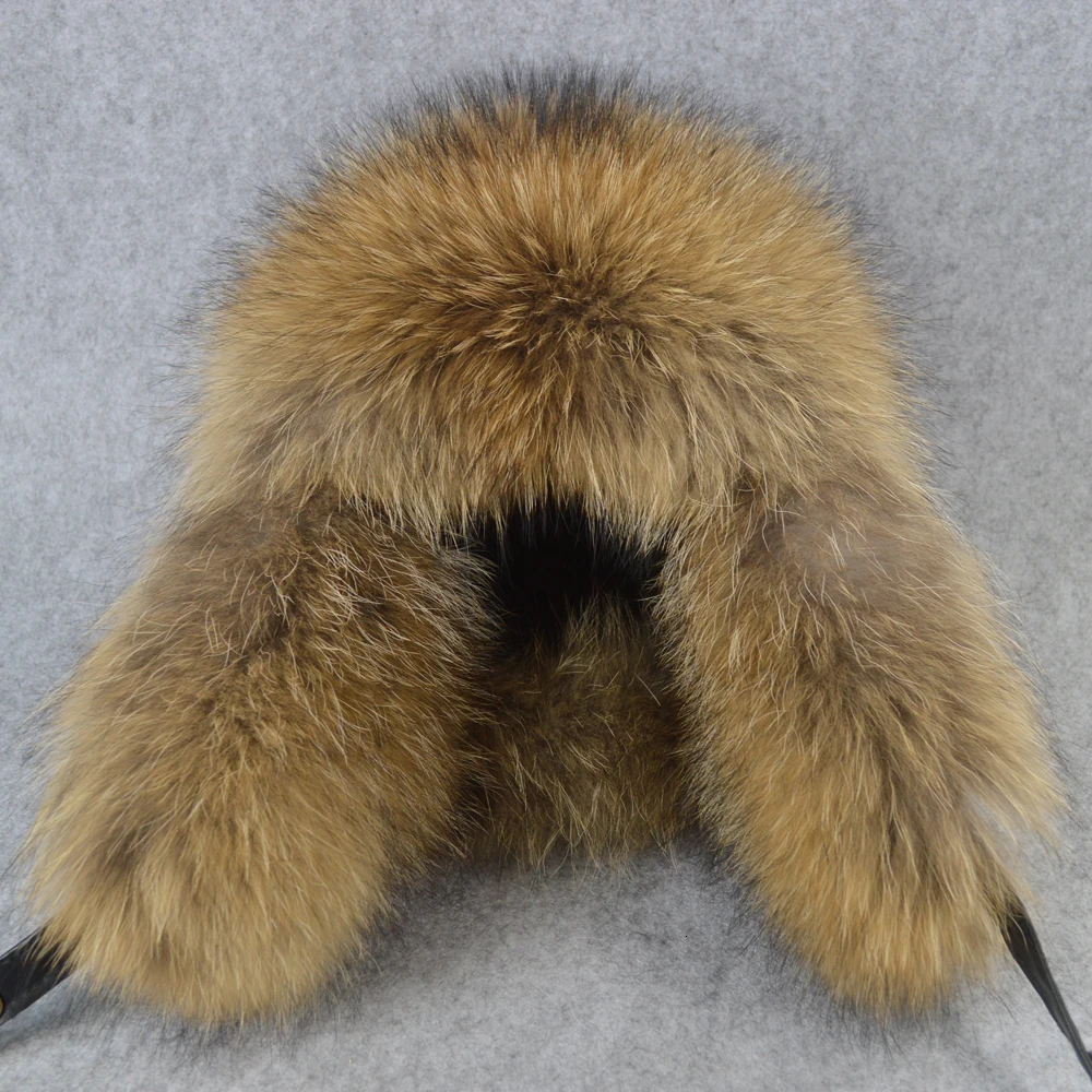Man Outdoor 100% Natural Real Vos Bont Bomber Hat Winter Warm Soft Plunge Real Vossenfur Cap Men Good quality Real Leather hats