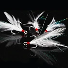 10 шт. крючки с перьевые снасти рыболовный крючок сильнее углерода Сталь колючей крючки Pesca аксессуары