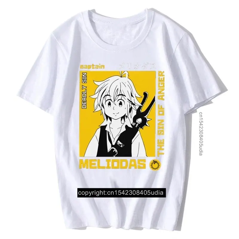 

Japanese Manga Seven Deadly Sins T Shirt Men Cotton Leisure T-Shirt Short Sleeved Anime Nanatsu No Taizai Meliodas Tee Tops Gift