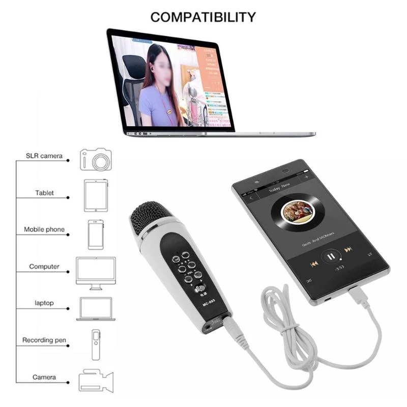 Новый Bluetooth-микрофон для караоке беспроводной микрофон динамик перезаряжаемый