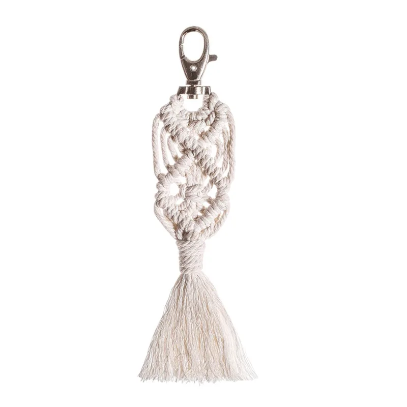 Mini Macrame Keychains Boho Bag Charms With Tassels Handcrafted Craft For Car Key Purse Wallet Decorations Gift | Дом и сад