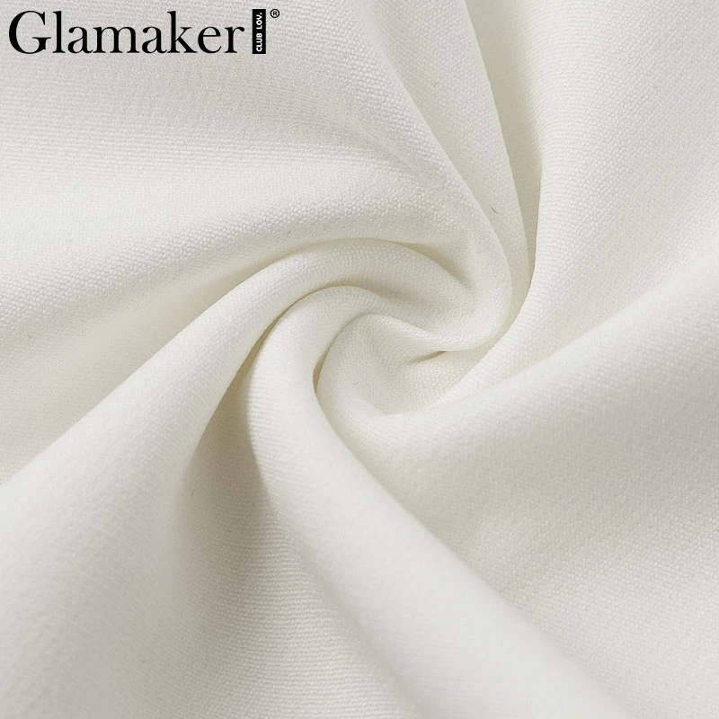 Glamaker, Сексуальное Лоскутное Платье-Блейзер, женское белое двубортное осеннее короткое платье, женские элегантные зимние вечерние платья, облегающее платье
