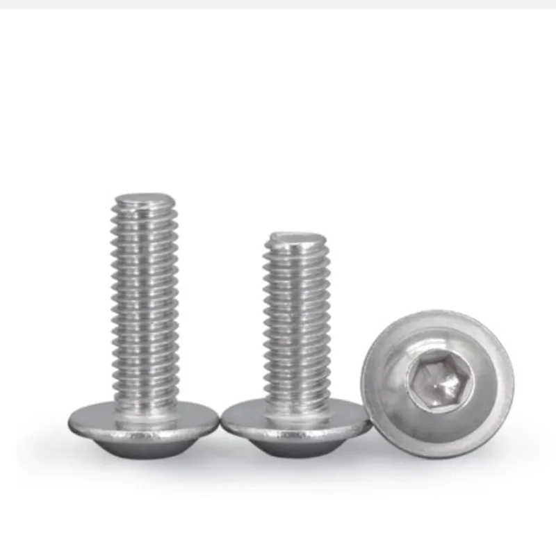5-50pcs m2 m2.5 M3 M4 M5 M6 m8 m10 304 Stainless Steel Hex Hexagon Socket Round Button Flange Head With Washer Collar Screw Bolt |