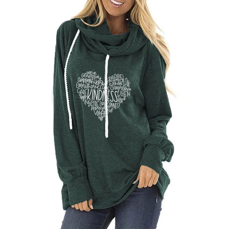 

White Letter Love Fall/winter 2021 Hooded Sudaderas Para Mujer Loose Korean Sweatshirts Long Sleeve