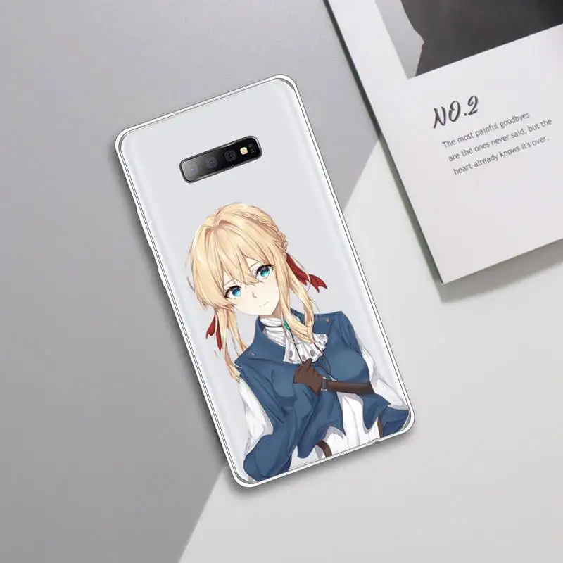 

Violet Evergarden anime girl luxury shell Phone Case Transparent For Samsung Galaxy A 71 21s S note 8 9 10 plus 20 ultra