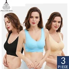 Бюстгальтер женский кружевной, 3 шт.компл., с эффектом пуш-ап, однотонный, с перекрестной пряжкой, размера плюс