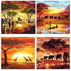 Картина маслом в виде животного, круглая, полностью Алмазная, модная мозаика сделай сам, вышивка крестиком 5D, подарок, Африканский саван