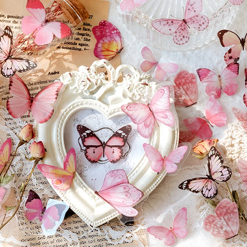 

40 шт., яркие наклейки-бабочки для домашних животных