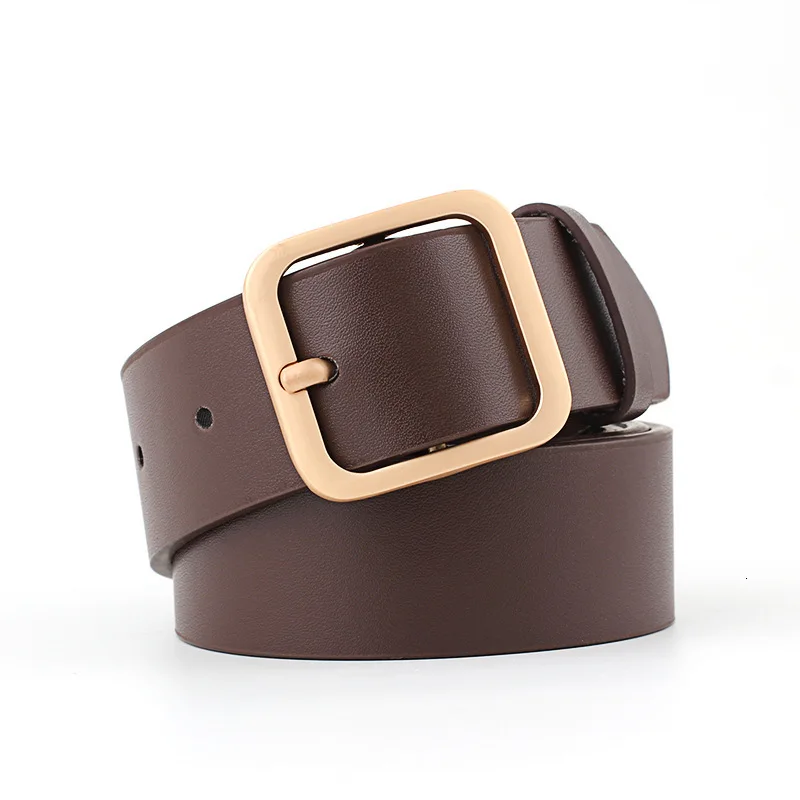 

Faux Leather Square Buckle Belts Women Casual Solid Wild Adjustable Belts Decoration Ladies Fashion Accessories For Jeans