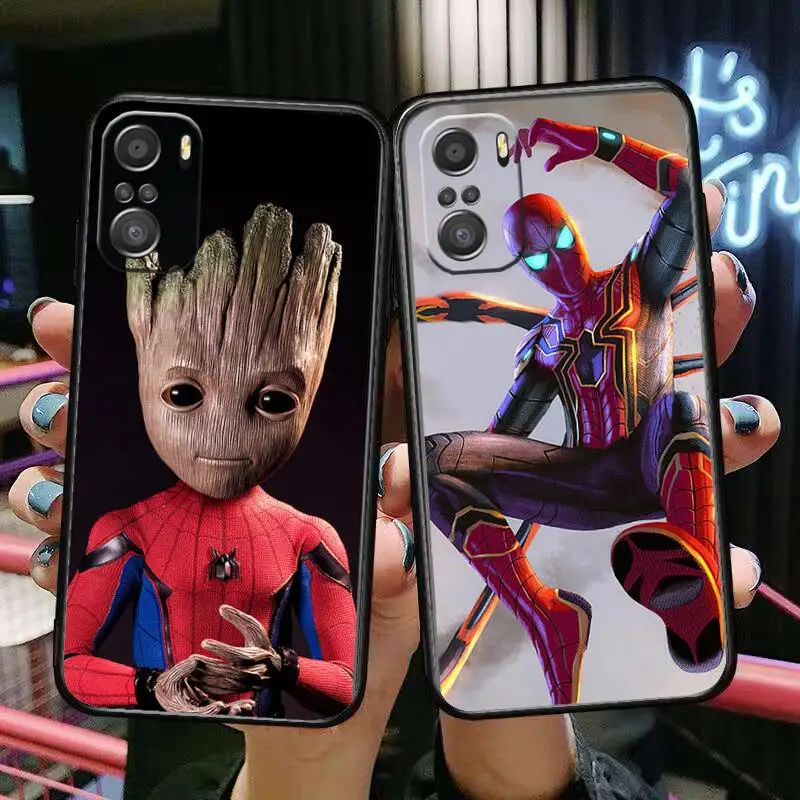 

Groot Marvel Avengers Spider-Man For Xiaomi Redmi Note 10S 10 9T 9S 9 8T 8 7S 7 6 5A 5 Pro Max Soft Black Phone Case