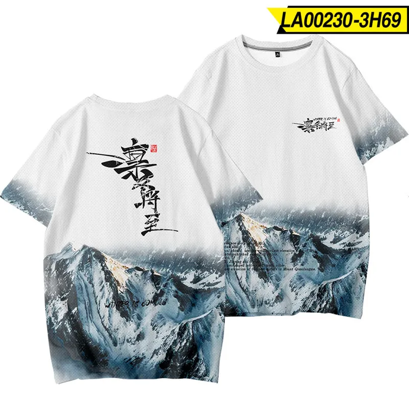 Летняя мода с изображением заснеженной горы принтом на каждый день спортивные