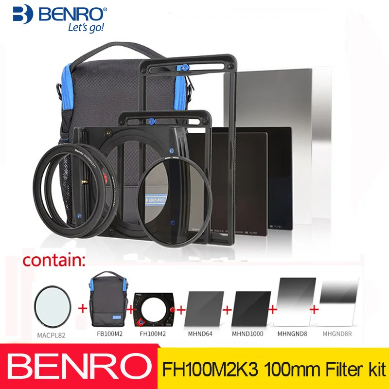 

Benro FH100M2K3 100mm system Filter holder kit FH100M2+ND64+nd1000+Soft GND8+Reverse gnd8+CPL+FBM2 kit