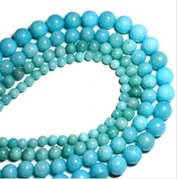 amazonite blue stone loose beads natural gemstone smooth round for jewelry making