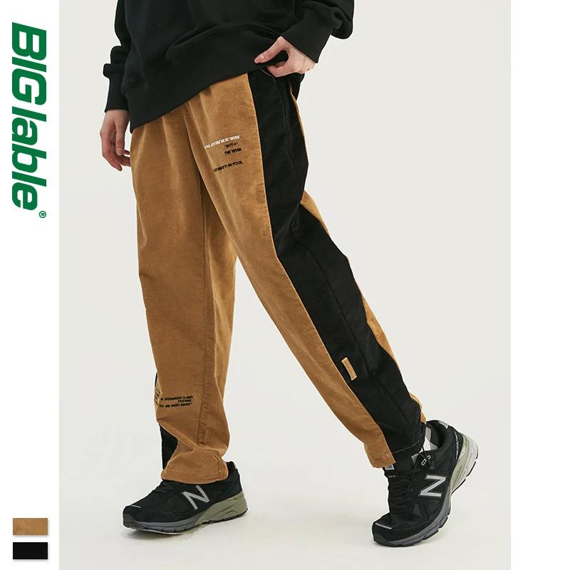 Большие LABLE 2019 FW Мужские штаны для бега контрастные цвета в боковом Jogger брюки на